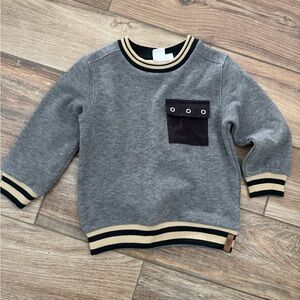 Deux par Deux Gray Sweatshirt with Black Pocket size 3